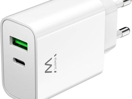 Carregador USB + USB-C Ewent EW1325 - Branco Cheap