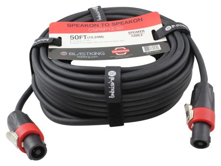 Blastking CSPSP12-50 Speakon to Speakon Cable 50 Ft Online Hot Sale