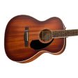 Fender Paramount PO-220E All Mahogany Orchestra Acoustic-Electric Guitar - Aged Cognac Burst Online Hot Sale