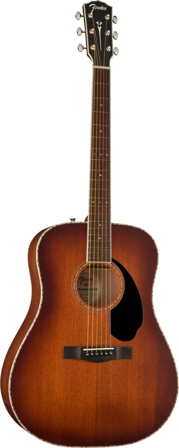 Fender PD-220E All Mahogany Dreadnought Acoustic-Electric Guitar - Aged Cognac Burst Hot on Sale