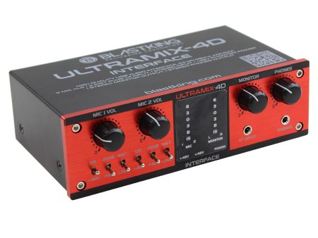 Blastking USB Audio Interface 24-bit 48 KHz XLR 1 4″ +48V Phantom – ULTRAMIX-4D Online Sale