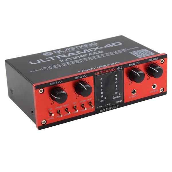 Blastking USB Audio Interface 24-bit 48 KHz XLR 1 4″ +48V Phantom – ULTRAMIX-4D Online Sale