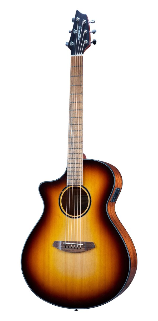 Breedlove Discovery S Red cedar-African Mahogany Concert Left Handed Acoustic Electric Guitar - Edge Burst Discount